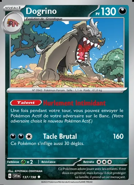 Dogrino, carte Pokémon SVI 137 — extension Écarlate et Violet