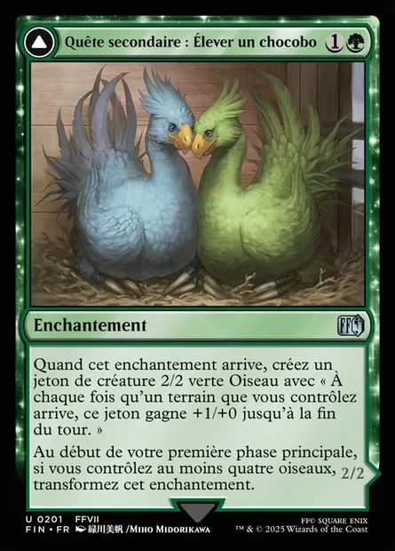 Quête annexe : élever un chocobo // Chocobo noir, carte Magic FIN 201 — extension Final Fantasy