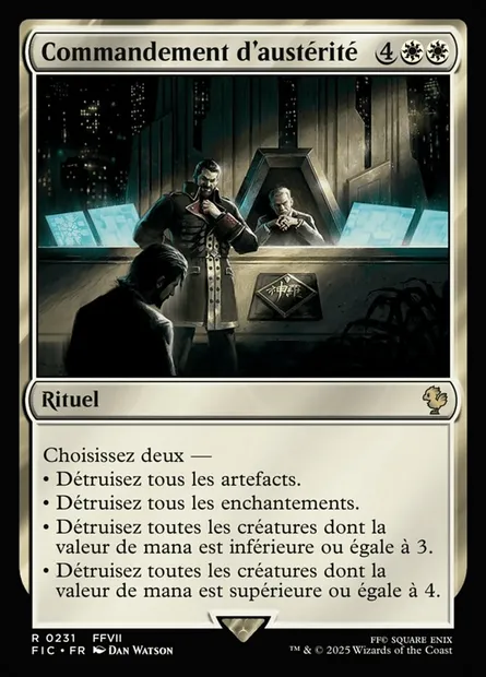 Commandement d'austérité, carte Magic FIC 231 — extension Final Fantasy Commander