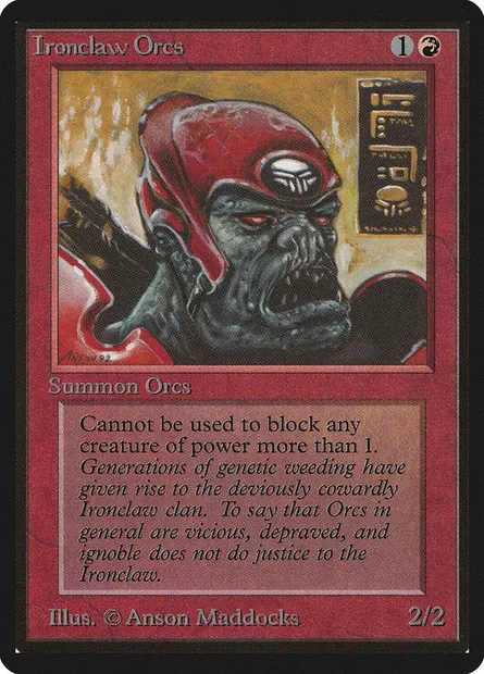 Ironclaw Orcs, Magic card LEB 160 — Limited Edition Beta set