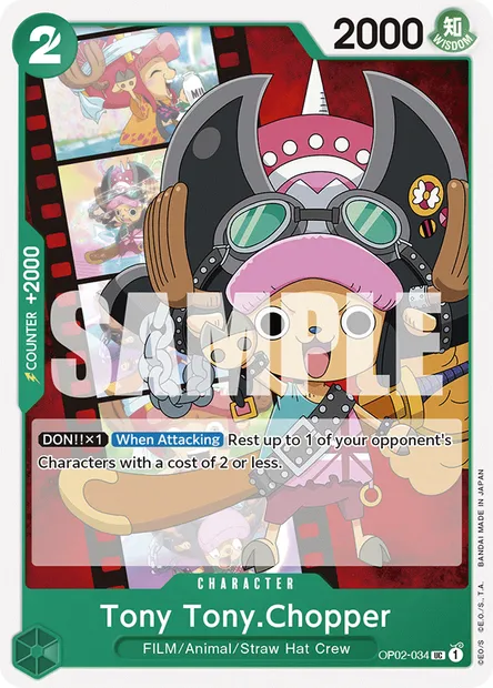 Tony Tony.Chopper, One Piece card OP02-034 — PARAMOUNT WAR set