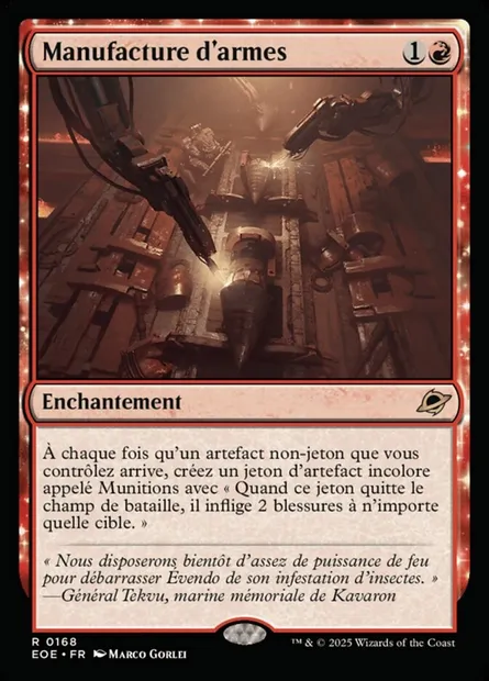 Manufacture d'armes, carte Magic EOE 168 — extension Edge of Eternities