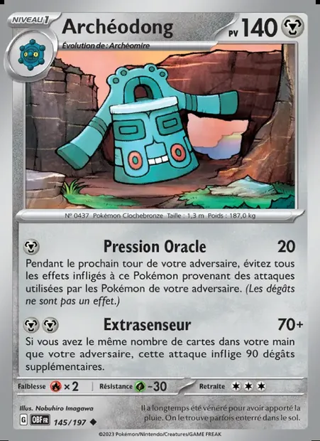 Archéodong, carte Pokémon OBF 145 — extension Flammes Obsidiennes