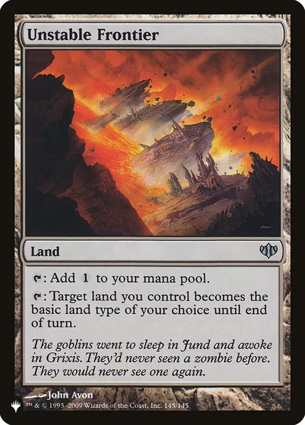 Frontière instable, carte Magic PLST CON-145 — extension The List
