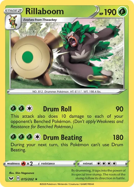 Rillaboom, Pokémon card SSH 15 — Sword & Shield set