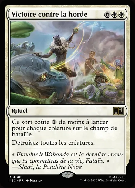 Victoire contre la horde, carte Magic MSC 146 — extension Marvel Super Heroes Commander