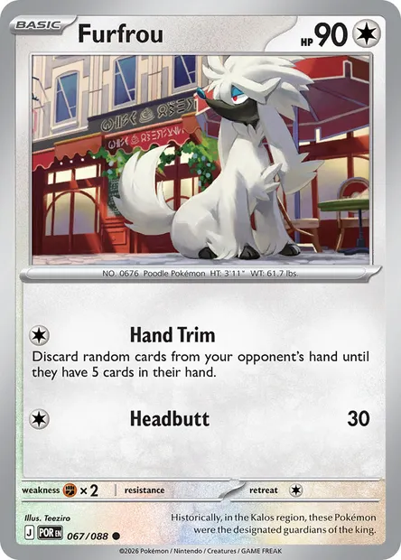 Furfrou, Pokémon card POR 067 — Perfect Order set