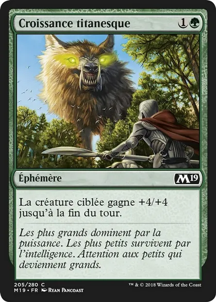 Croissance titanesque, carte Magic M19 205 — extension Core Set 2019