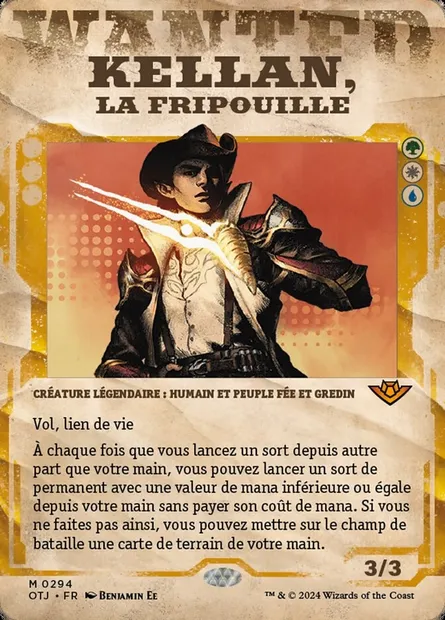 Kellan, la fripouille, carte Magic OTJ 294 — extension Outlaws of Thunder Junction