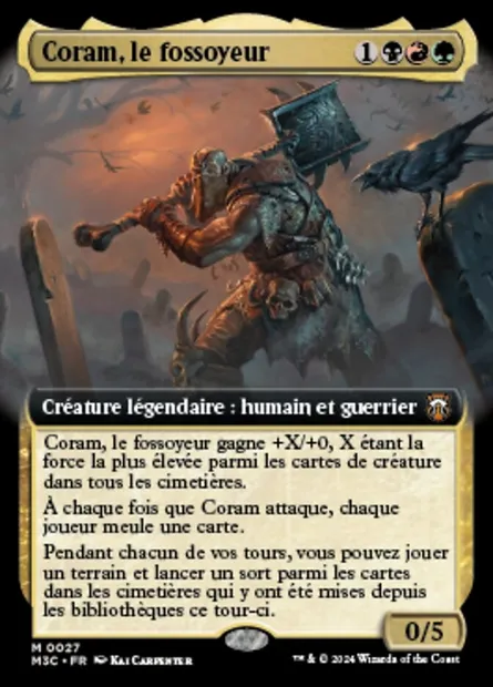 Coram, le fossoyeur, carte Magic M3C 27 — extension Modern Horizons 3 Commander