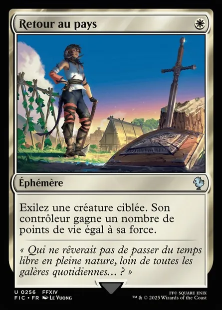 Retour au pays, carte Magic FIC 256 — extension Final Fantasy Commander