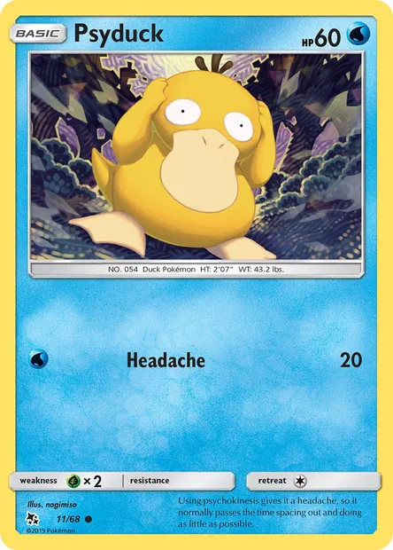 Psyduck, Pokémon card HIF 11 — Hidden Fates set