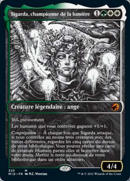 Sigarda, championne de la lumière, carte Magic MID 323 — extension Innistrad : chasse de minuit