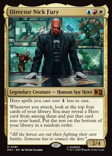 Director Nick Fury, Magic card MSC 81 — Marvel Super Heroes Commander set