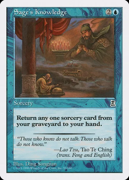Sage's Knowledge, Magic card PTK 52 — Portal Three Kingdoms set