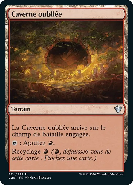 Caverne oubliée, carte Magic C20 274 — extension Commander 2020
