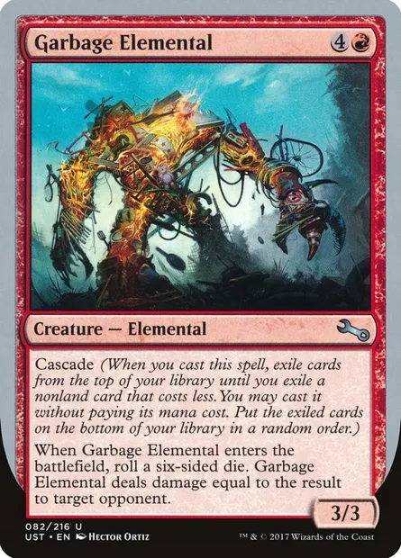 Garbage Elemental, carte Magic UST 82d — extension Unstable