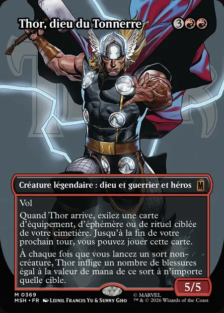 Thor, dieu du Tonnerre, carte Magic MSH 369 — extension Marvel Super Heroes