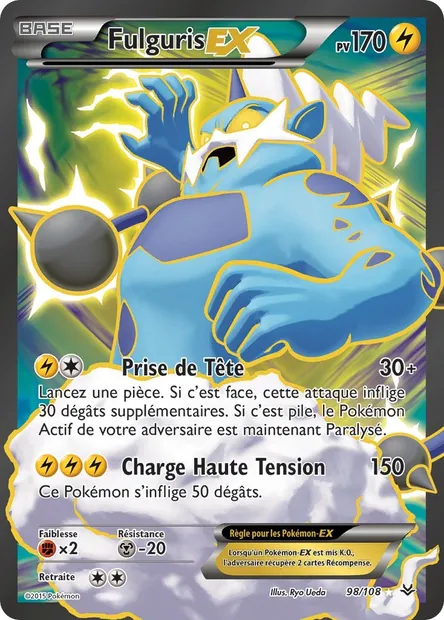 Fulguris EX, carte Pokémon ROS 98 — extension Ciel Rugissant