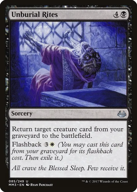 Unburial Rites, Magic card MM3 85 — Modern Masters 2017 set