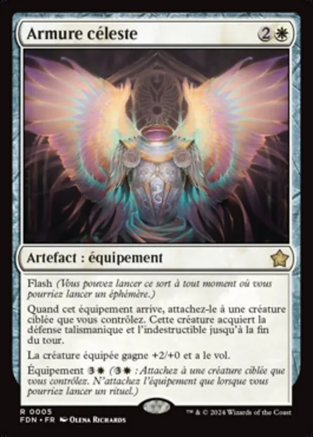 Armure céleste, carte Magic FDN 5 — extension Foundations