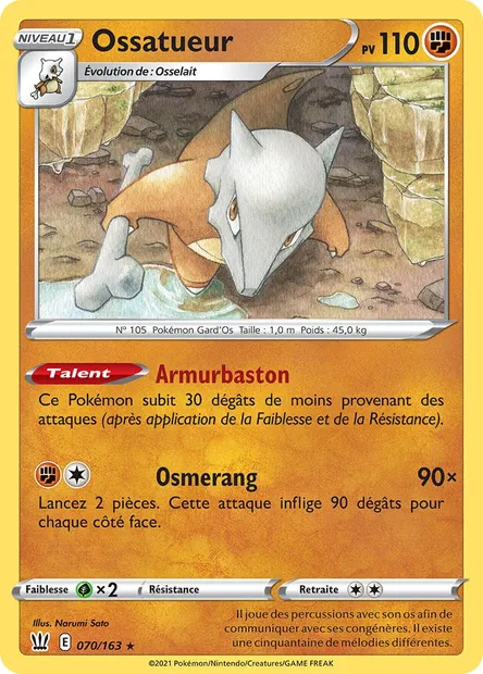Ossatueur, carte Pokémon BST 70 — extension Styles de combat
