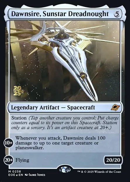 Dawnsire, Sunstar Dreadnought, Magic card PEOE 238s — Edge of Eternities Promos set