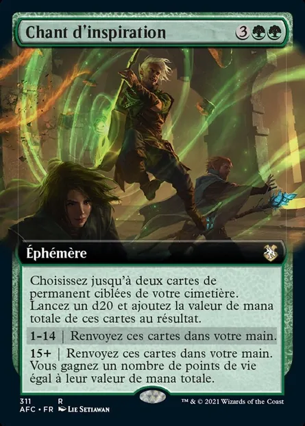 Chant d'inspiration, carte Magic AFC 311 — extension Forgotten Realms Commander