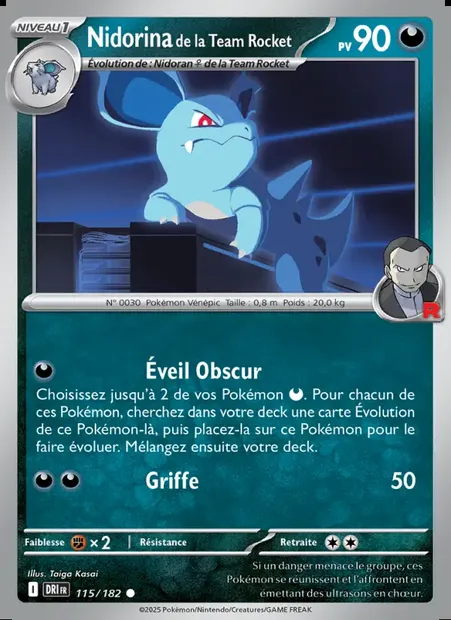 Nidorina de la Team Rocket, carte Pokémon DRI 115 — extension Rivalités Destinées