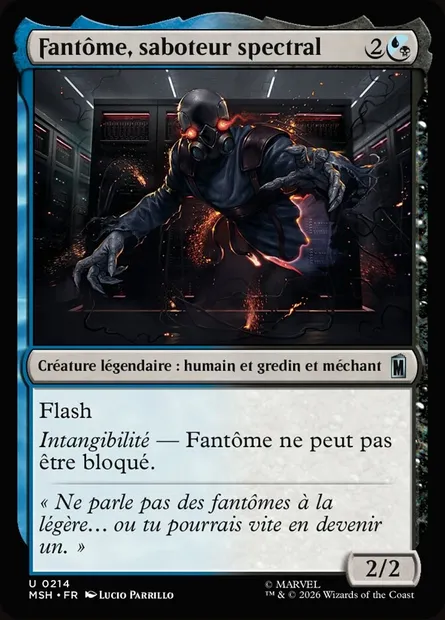 Fantôme, saboteur spectral, carte Magic MSH 214 — extension Marvel Super Heroes