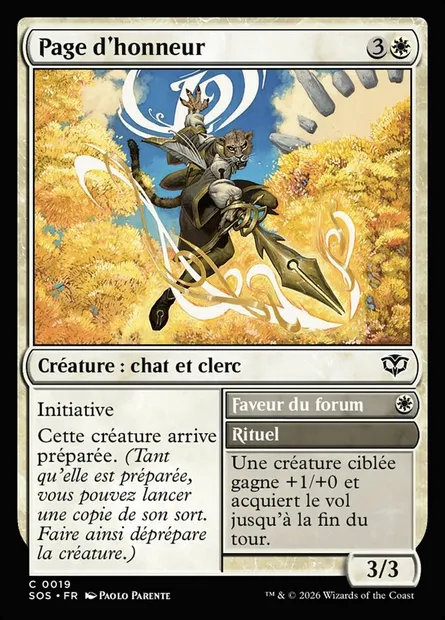 Page d'honneur // Forum's Favor, carte Magic SOS 19 — extension Secrets of Strixhaven