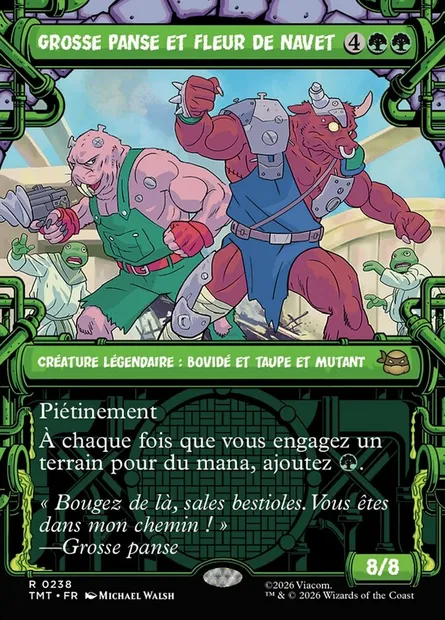 Grosse panse et Fleur de navet, carte Magic TMT 238 — extension Teenage Mutant Ninja Turtles