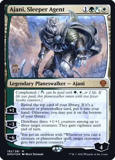 Ajani, Sleeper Agent, carte Magic PDMU 192s — extension Dominaria United Promos