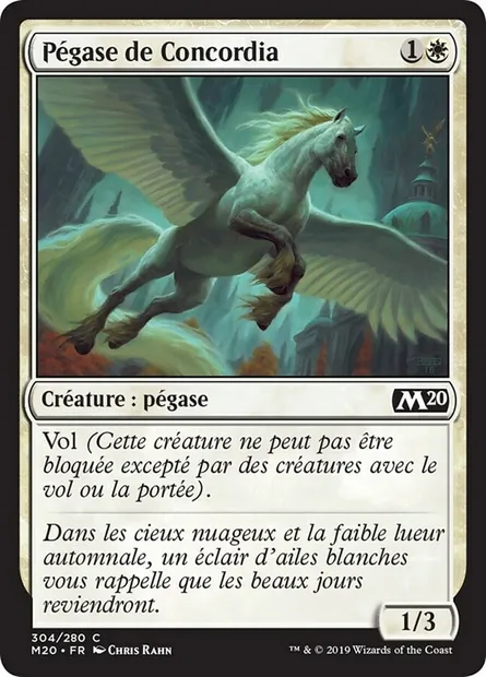 Pégase de Concordia, carte Magic M20 304 — extension Core Set 2020