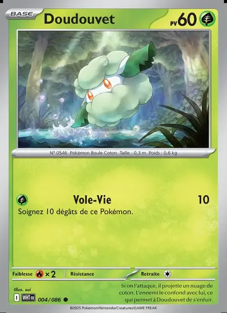 Doudouvet, carte Pokémon WHT 004 — extension Flamme Blanche