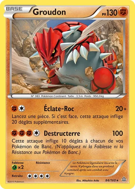 Groudon, carte Pokémon PRC 84 — extension Primo-Choc