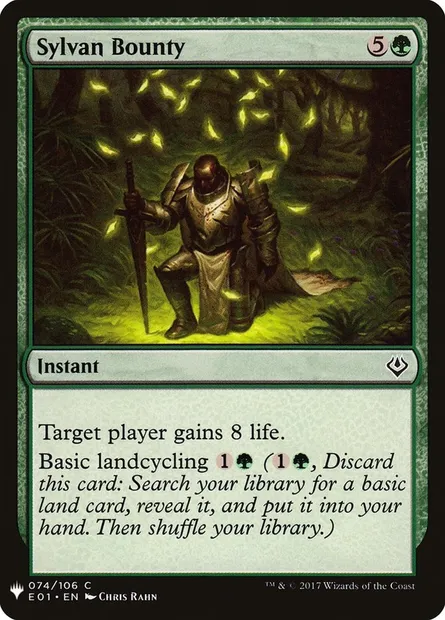 Sylvan Bounty, Magic card PLST E01-74 — The List set