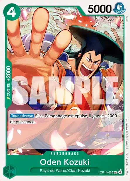 Oden Kozuki, carte One Piece OP14-026 — extension LES SEPT DE LA MER D'AZUR
