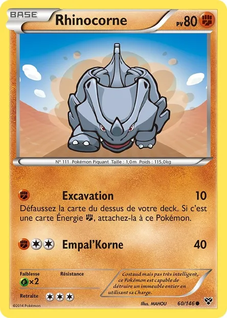 Rhinocorne, carte Pokémon XY 60 — extension XY