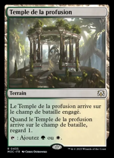 Temple de la profusion, carte Magic MOC 435 — extension March of the Machine Commander