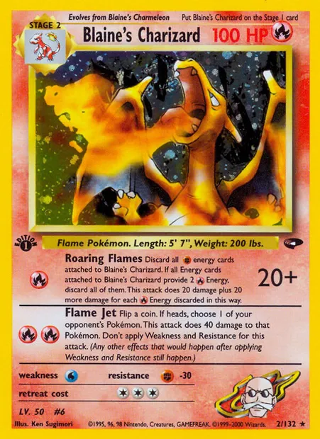 Blaine's Charizard, carte Pokémon GC 2 — extension Gym Challenge