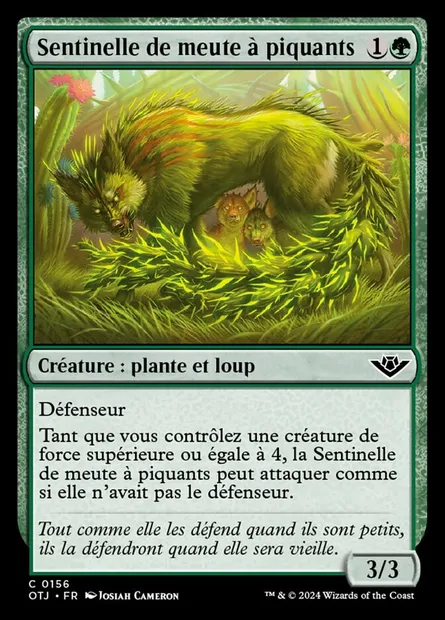 Sentinelle de meute à piquants, carte Magic OTJ 156 — extension Outlaws of Thunder Junction