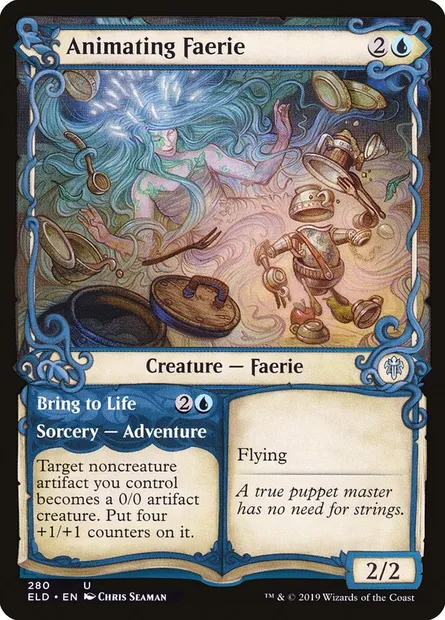 Animating Faerie // Bring to Life, Magic card ELD 280 — Throne of Eldraine set
