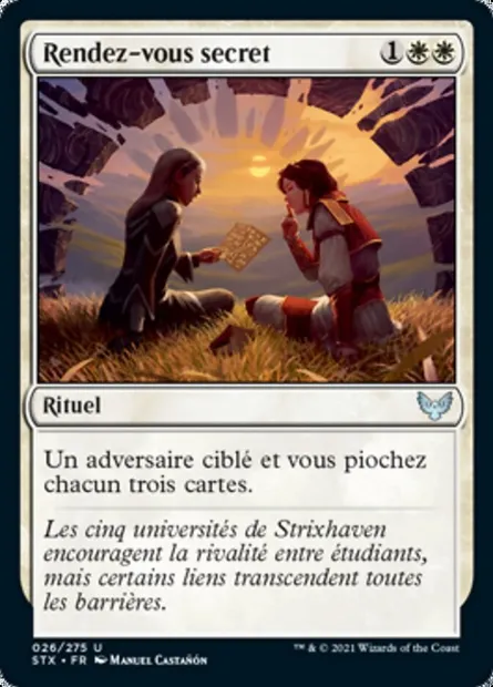 Rendez-vous secret, carte Magic STX 26 — extension Strixhaven: l'Académie des Mages