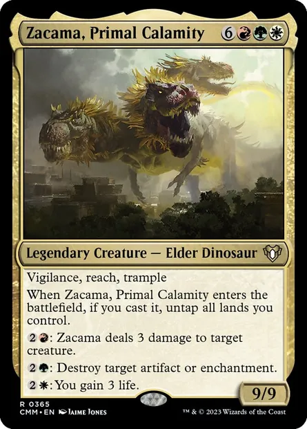 Zacama, Primal Calamity, Magic card CMM 365 — Commander Masters set