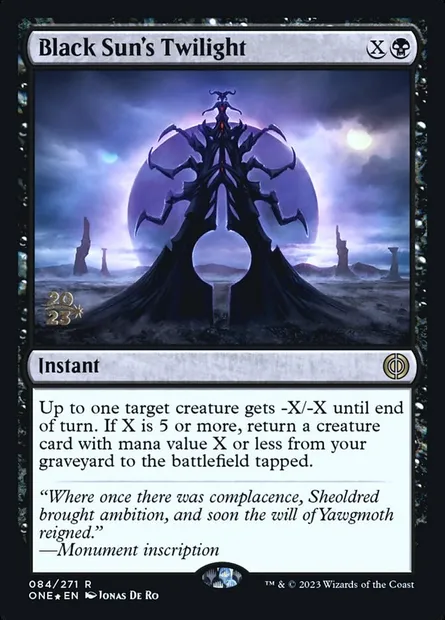 Black Sun's Twilight, Magic card PONE 84s — Phyrexia: All Will Be One Promos set