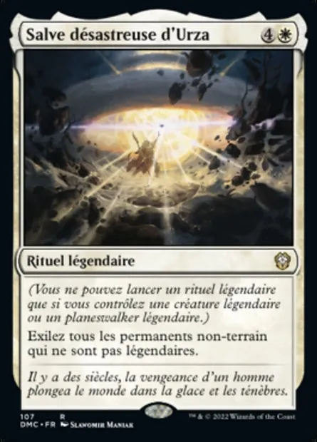 Salve désastreuse d'Urza, carte Magic DMC 107 — extension Dominaria United Commander