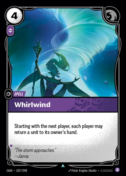 Whirlwind, carte Riftbound OGN 187 — extension Origins