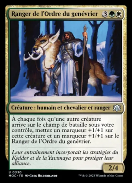 Ranger de l'Ordre du genévrier, carte Magic MOC 330 — extension March of the Machine Commander