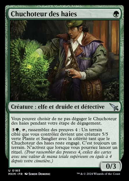 Chuchoteur des haies, carte Magic MKM 165 — extension Murders at Karlov Manor